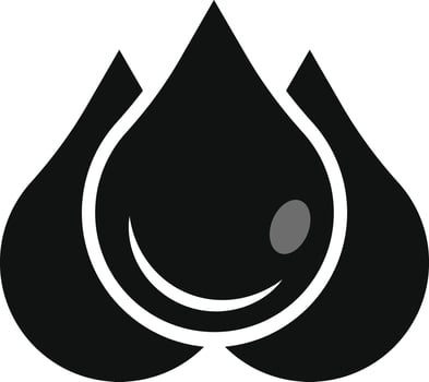 Black water drop icon for design and decoration. featuring a decorative ornament. droplet shapes collection. water conservation and purity, vector