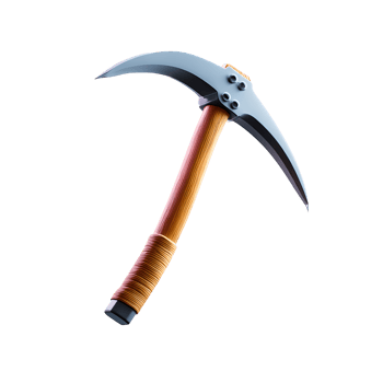 Stylized Pickaxe with Wooden Handle on Transparent Background stylized pickaxe png