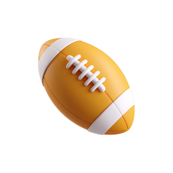 3D Rendered Football Illustration with White Stripes on transparent background png