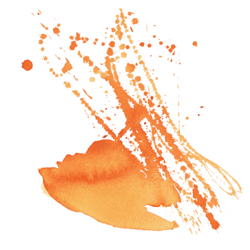 Bright watercolor splashes of ripe sea buckthorn berries. Illustration with dynamic splashes, handmade, a design element for compositions and as an independent element for patterns and backgrounds. png