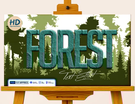 Blue FOREST text Effect psd