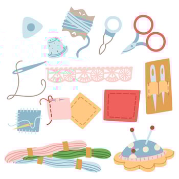 various sewing tools and accessories vector