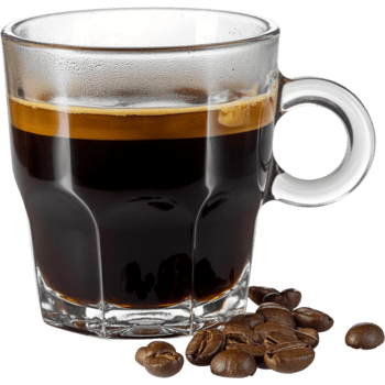 Clear Glass Cup of Black Coffee png