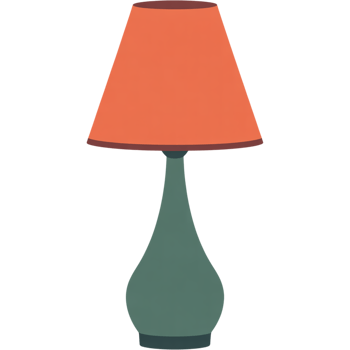 Orange and Teal Decorative Table Lamp png