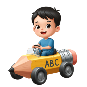 Child playing with toy car and imaginative play png
