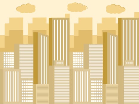 Minimalist Beige City Skyline Illustration vector
