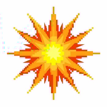Colorful Pixel Art Sunburst Design with Vibrant Rays in Digital Style vector