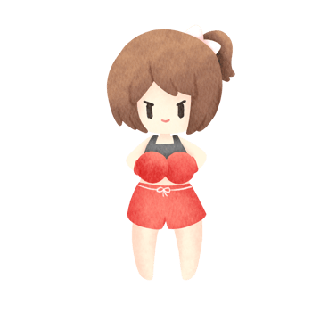 Watercolor girl red boxer, boxing sport png