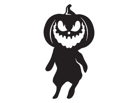 hand drawn Hand Drawn Halloween Ghost Pumpkin Outline vector