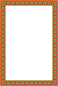 full color Native American folk ornament. Square border, frame of the peoples of America vector