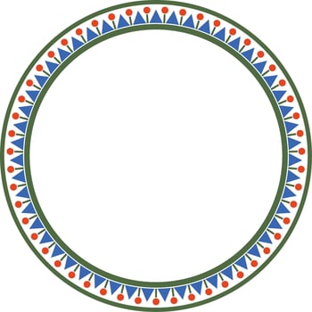colored round Turkish ornament. Ottoman circle, ring, frame. vector