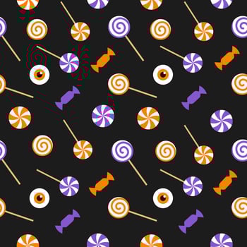 Seamless repeating Halloween candy pattern. Suitable for packaging, label. illustration. vector