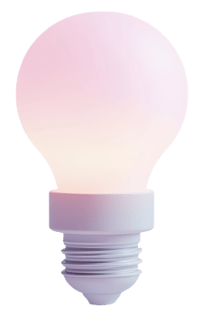 Glowing pink lightbulb bright idea and symbol of creative inspiration png