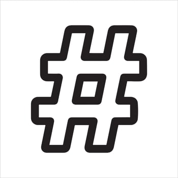 black hashtag symbol on a clean white background vector