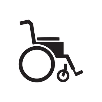 Simple black silhouette of a wheelchair on a white background vector