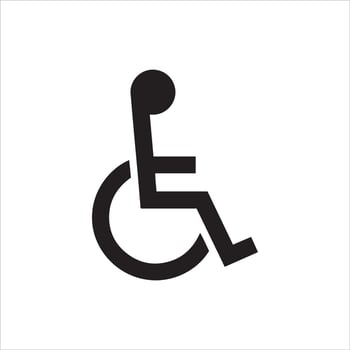 Iconic symbol representing accessibility for individuals using wheelchairs vector