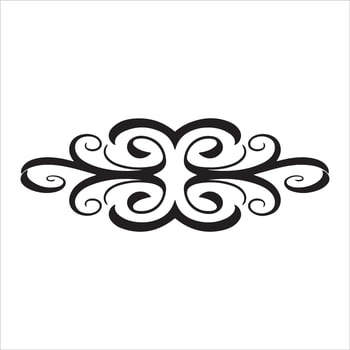Elegant black swirl flourish decorative element for design accents vector
