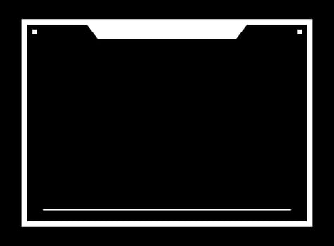 Square frame for social media player interface. Online stream futuristic technology style. vector