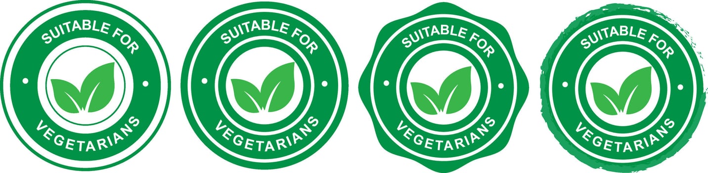 Vegetarian Certification Icons for Food and Grocery Products vector