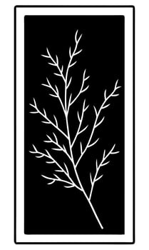 Minimalist Illustration of a White Twig on a Black Background in Frame vector