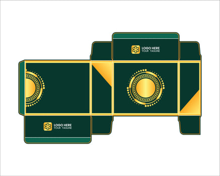 Packaging and label design doodle mailer box template with leaves and plant artwork vector