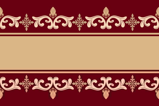 Glossy Gold Florals Thai Selective Art Frame Pattern. Exquisitely Expensive Rich Border with Elegance Luxury Ornament. Royal Silk Weaves handicraft Style for Pillow Greeting Text Invitation Embroidery vector