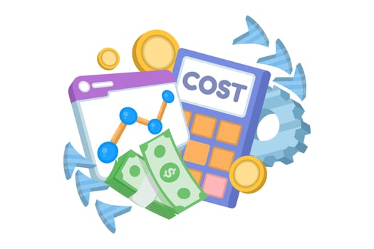Cost analysis tools on digital platform vector