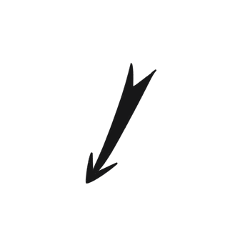 Bold Downward Diagonal Arrow Sketch png