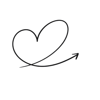 Hand Drawn Heart Arrow Up Right png