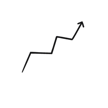 Hand Drawn Zigzag Up Arrow Symbol of Growth and Success png