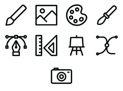 Minimalist Line Art Graphic Design Element Icon Set vector