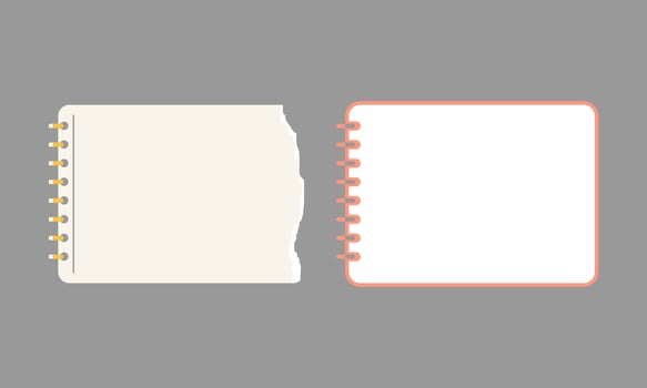 Versatile Digital Notebook Pages Featuring a Torn Edge and a Clean Framed Design for Notes vector