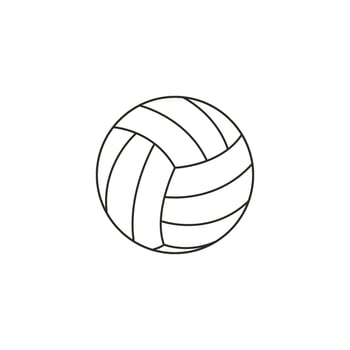 A line art icon of a volleyball, representing the sport and its primary equipment. vector