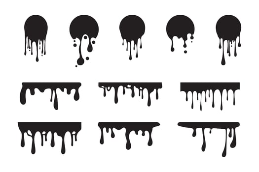 Black paint dripping down a white background creates a striking contrast, forming an abstract and artistic visual that captivates with its boldness and fluidity vector