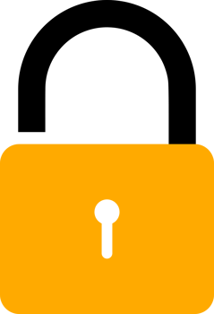 Yellow key padlock png