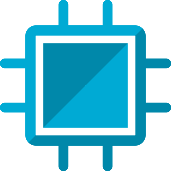 Blue CPU chip intelligence png