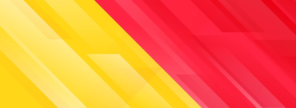 Sport game contest footer design. Wide bright sporty versus banner concept for presentation, footer, header, poster, flyer. Abstract red and yellow diagonal gradient line background. vector