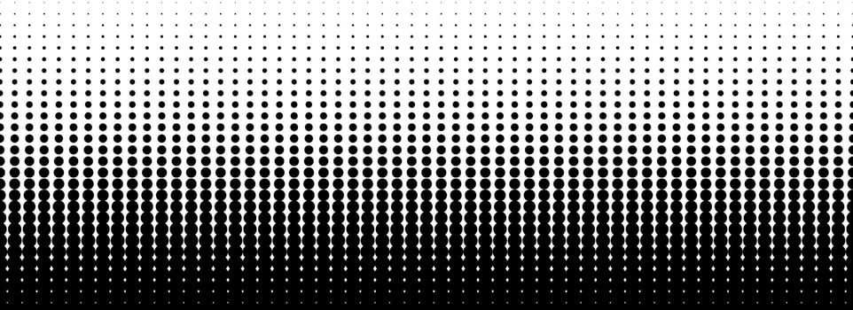 Dotted halftone gradient texture. Fading oval dot background. Repeated dots gradation pattern. Black vanishing comic pop art overlay backdrop. Halftone raster effect wallpaper. vector