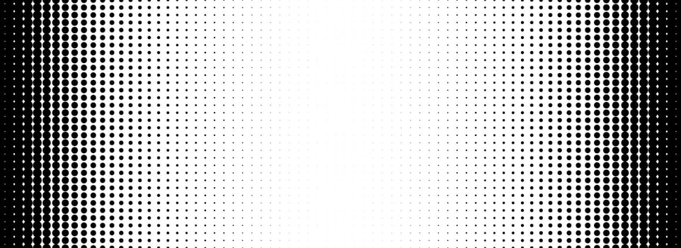 Dotted halftone gradient texture. Fading polka dot background. Repeated dots gradation pattern. Black and white vanishing comic pop art backdrop. Halftone raster effect wallpaper. vector