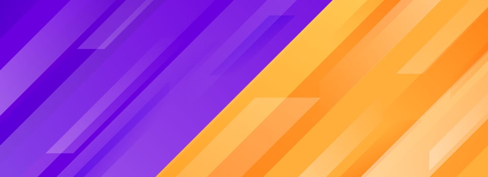 Bright sport game contest footer design. Colorful wide sporty versus banner concept for presentation, footer, header, poster, flyer. Abstract purple orange diagonal gradient line background. vector