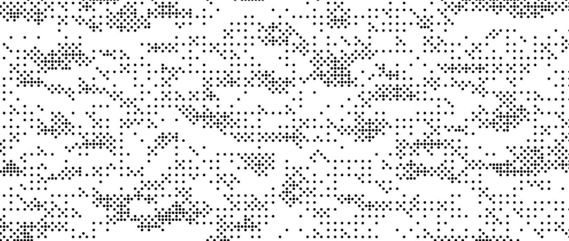 Pixelated grain texture bitmap. Dither grunge background. Abstract dotted glitchy pattern. game screen wallpaper. Retro pixel art backdrop. Comic halftone overlay. Dust speckles effect vector