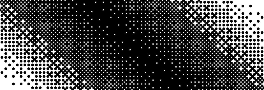 Diagonal bitmap gradient texture. Black and white slanted dithering background. Abstract pixel glitchy pattern. 8 bit game screen wallpaper. Fading pixel backdrop. Retro oblique halftone vector