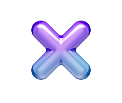 A Glossy multiply symbol with a purple-blue gradient, soft reflections and depth. 3D Illustration png