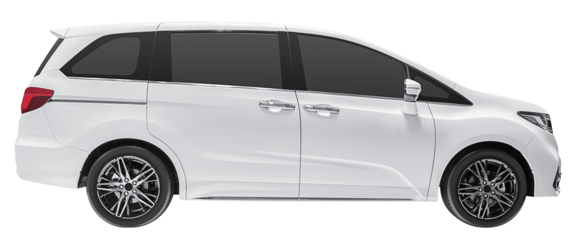 Side view white electric SUV car. png