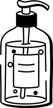 A sketchy style icon showing hand sanitizer vector