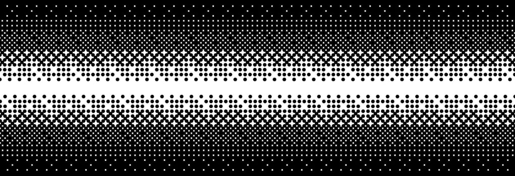 Fading bitmap gradient texture. Black and white dither pattern background. Abstract pixelated glitch pattern. 8 bit game screen wallpaper. Vanishing pixel art backdrop halftone vector