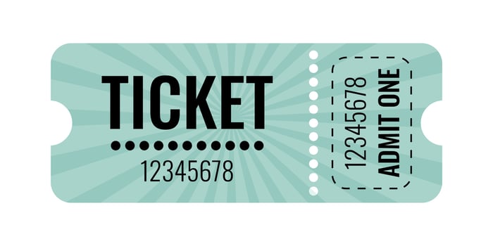 Blank ticket template with vintage style design vector