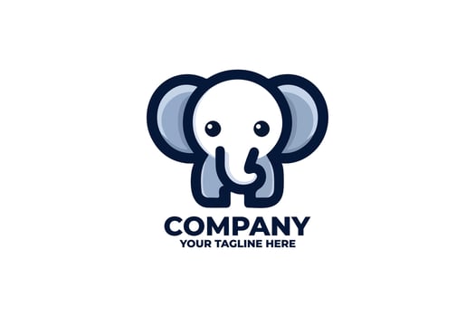 Minimalist Animal of Elephant Emblem vector