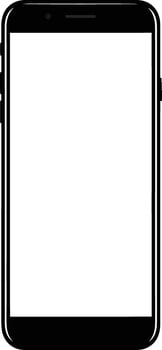 Black Smartphone Mockup with Blank Screen vector