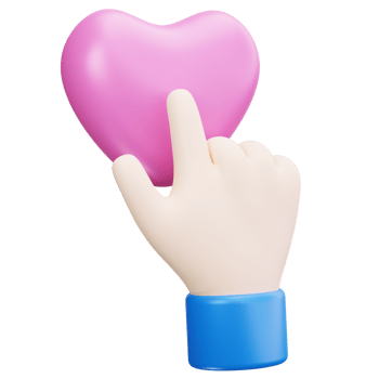 3D Icon Heart Shape Feedback Click png